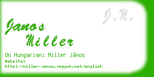 janos miller business card